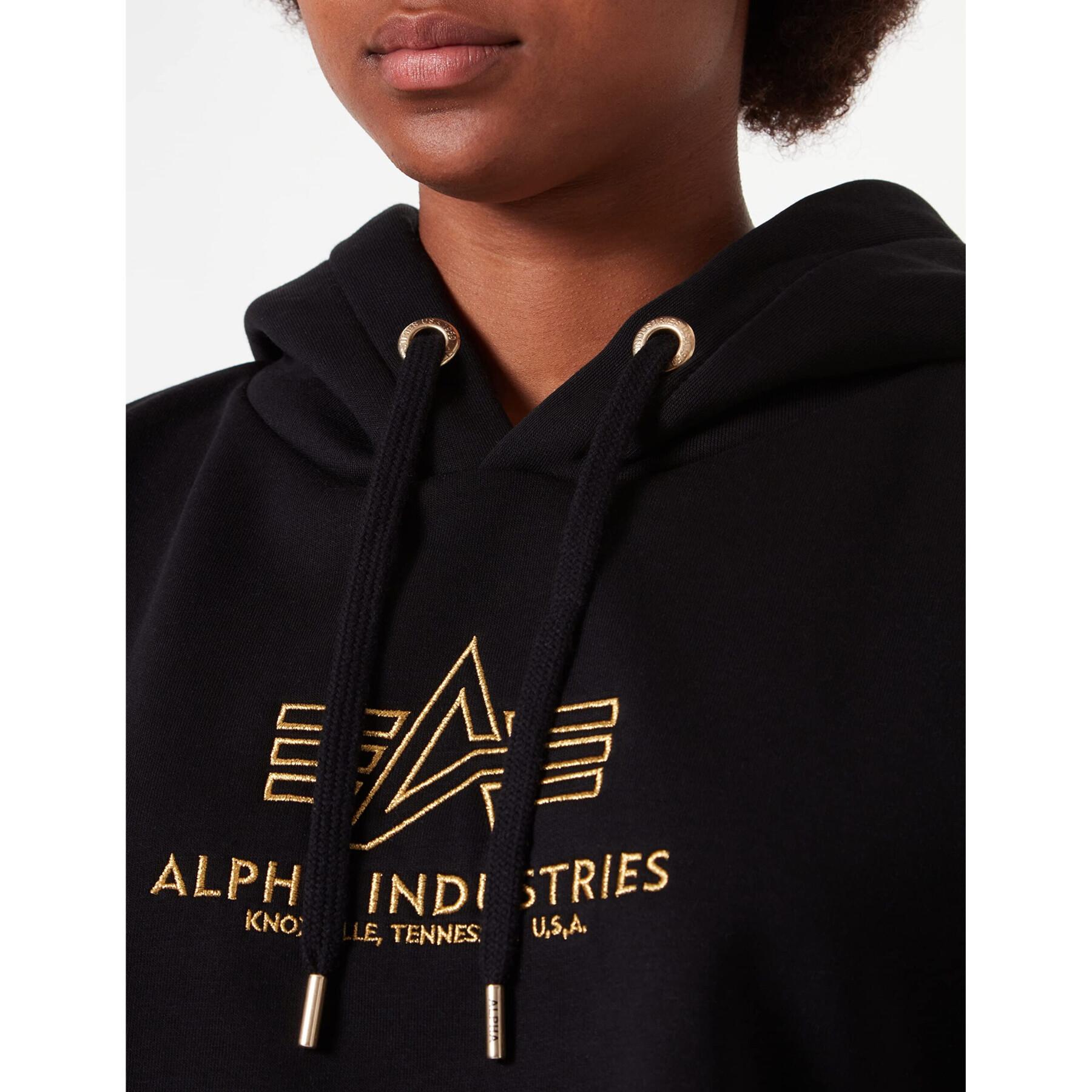 Felpa da donna con cappuccio Alpha Industries basic cos embroidery
