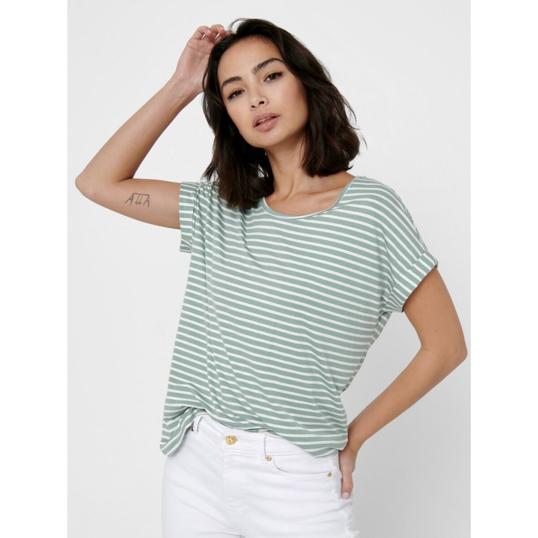 T-shirt donna Only Moster stripe Girocollo