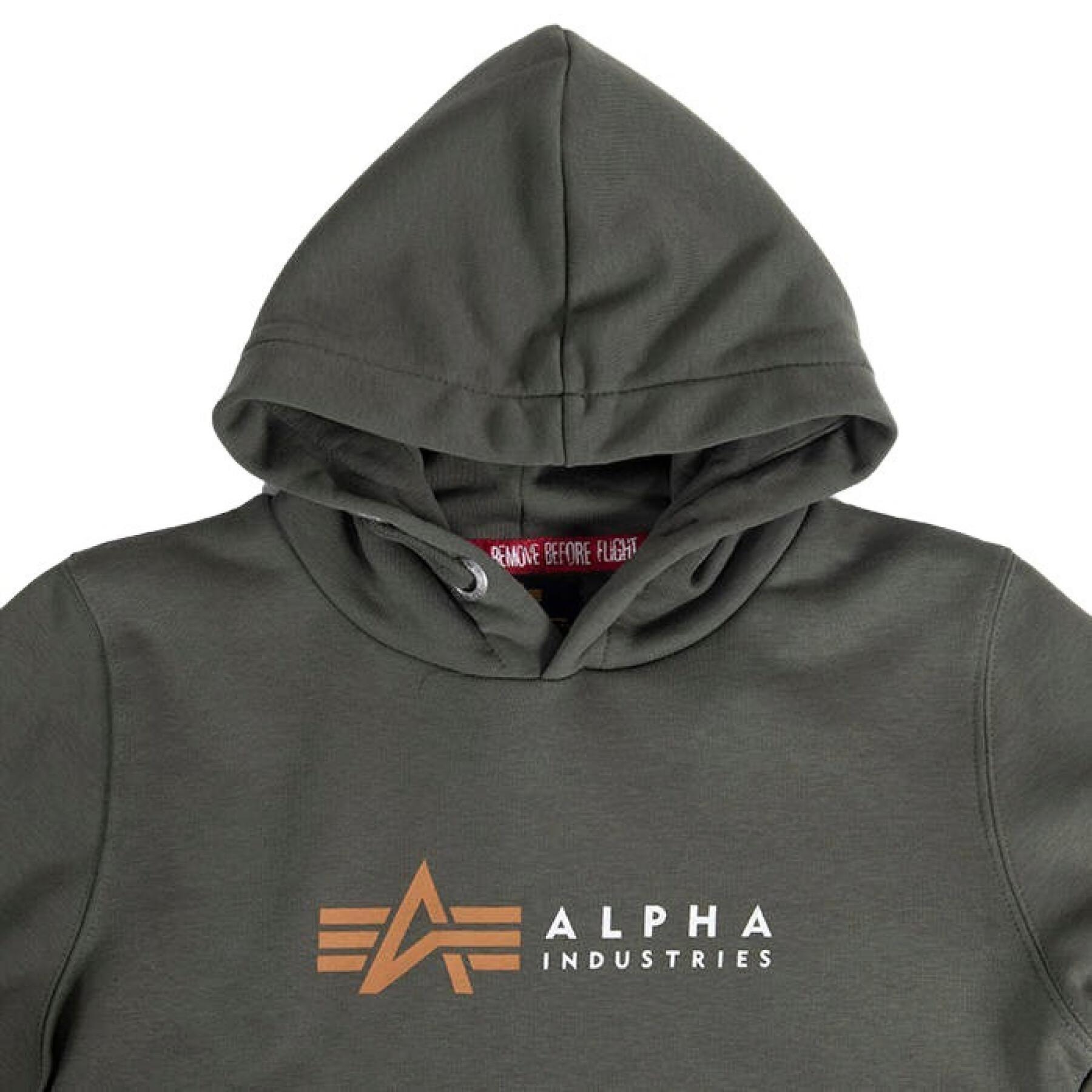 Sweat felpa con cappuccio per bambini Alpha Industries label