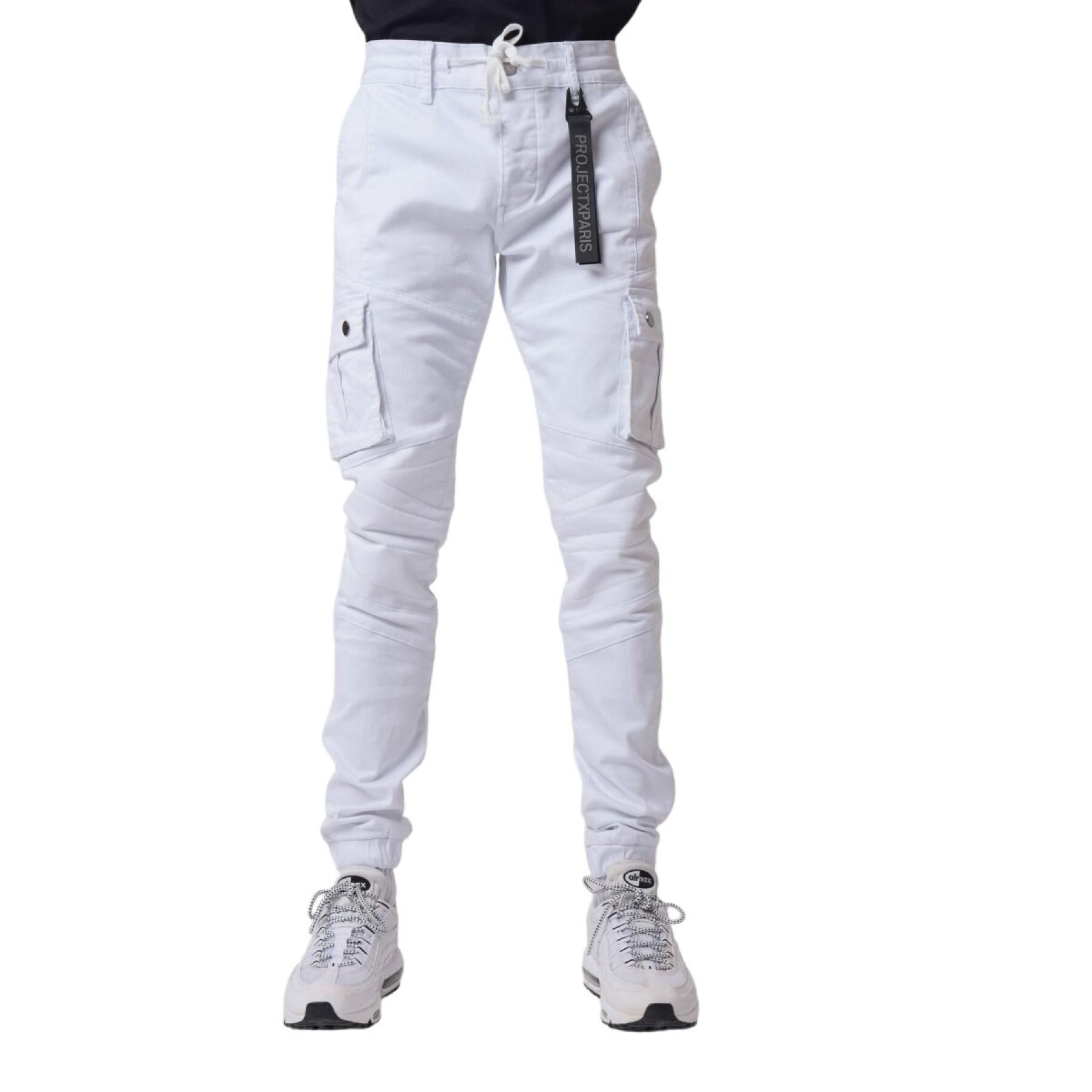 Jeans slim stile cargo con dettagli di cucitura Project X Paris