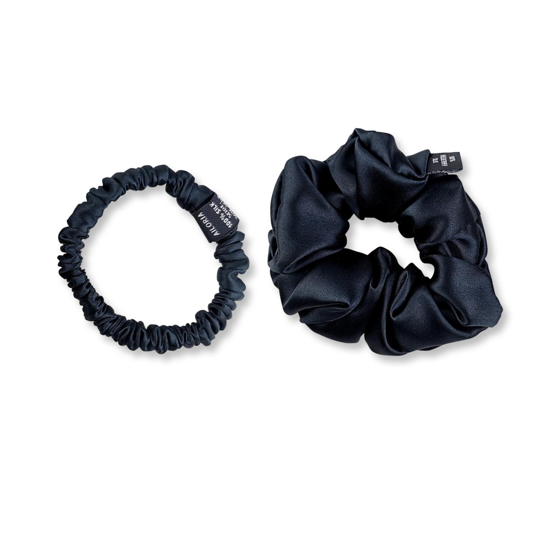 Set di 2 elastici per capelli in seta da donna Ailoria Doux S et M