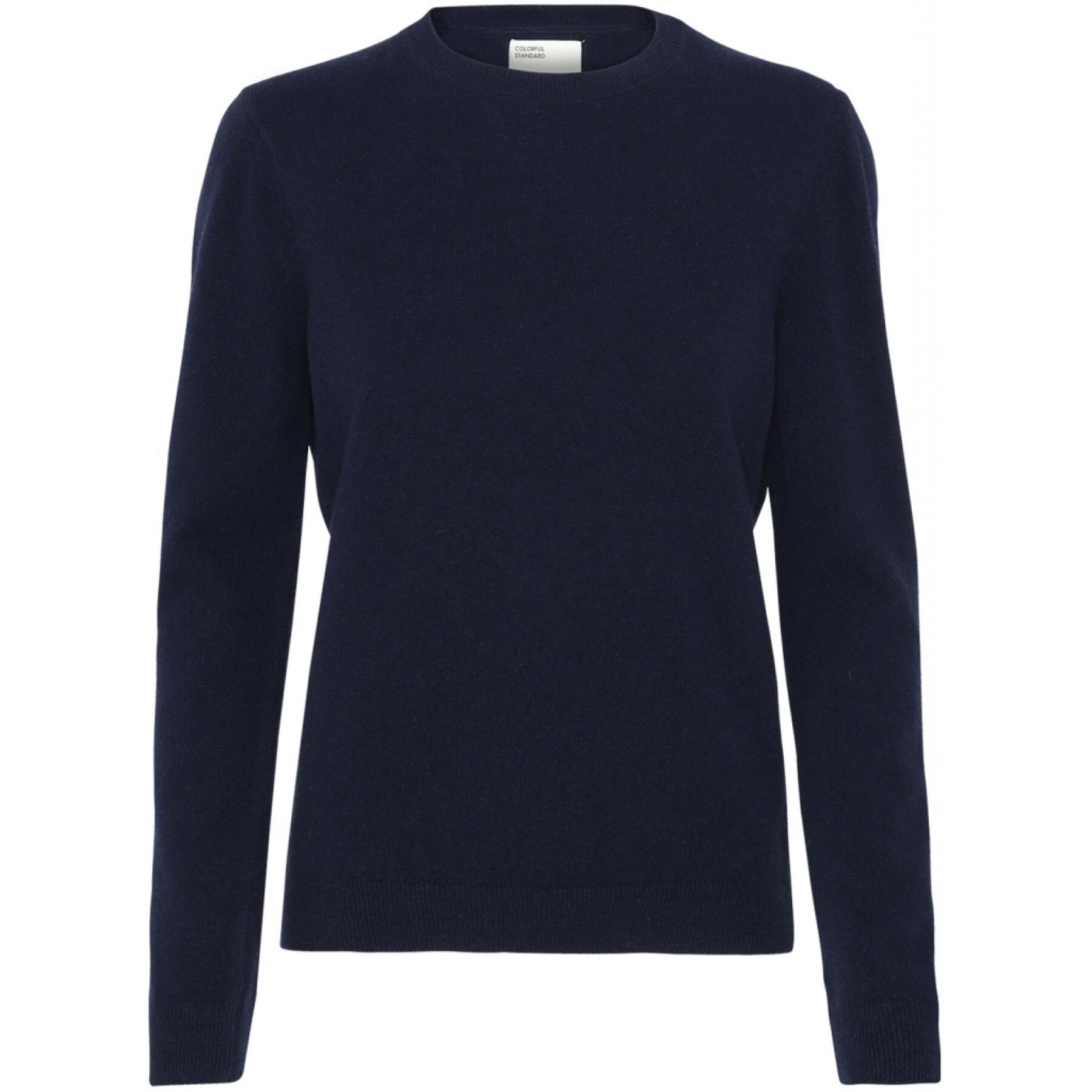Maglione girocollo in lana da donna Colorful Standard light merino navy blue