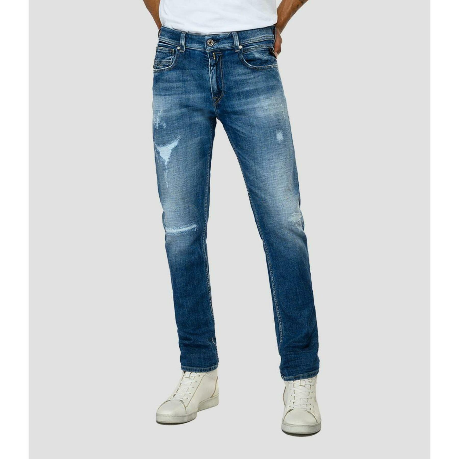 Jeans skinny a vita bassa Replay johnfrus broken edge