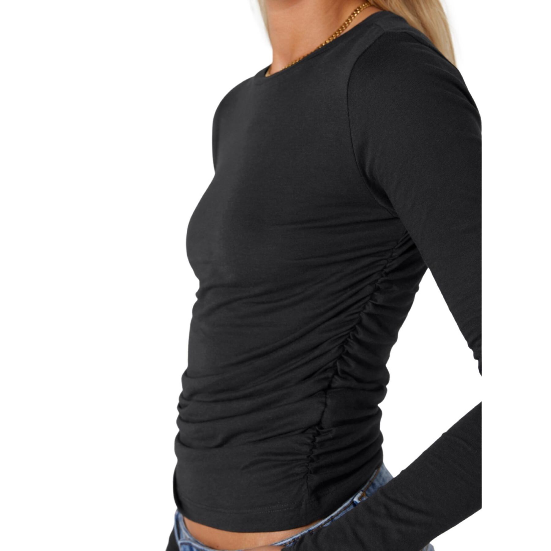 T-shirt donna a maniche lunghe con scollo rotondo Noisy May Nmapril