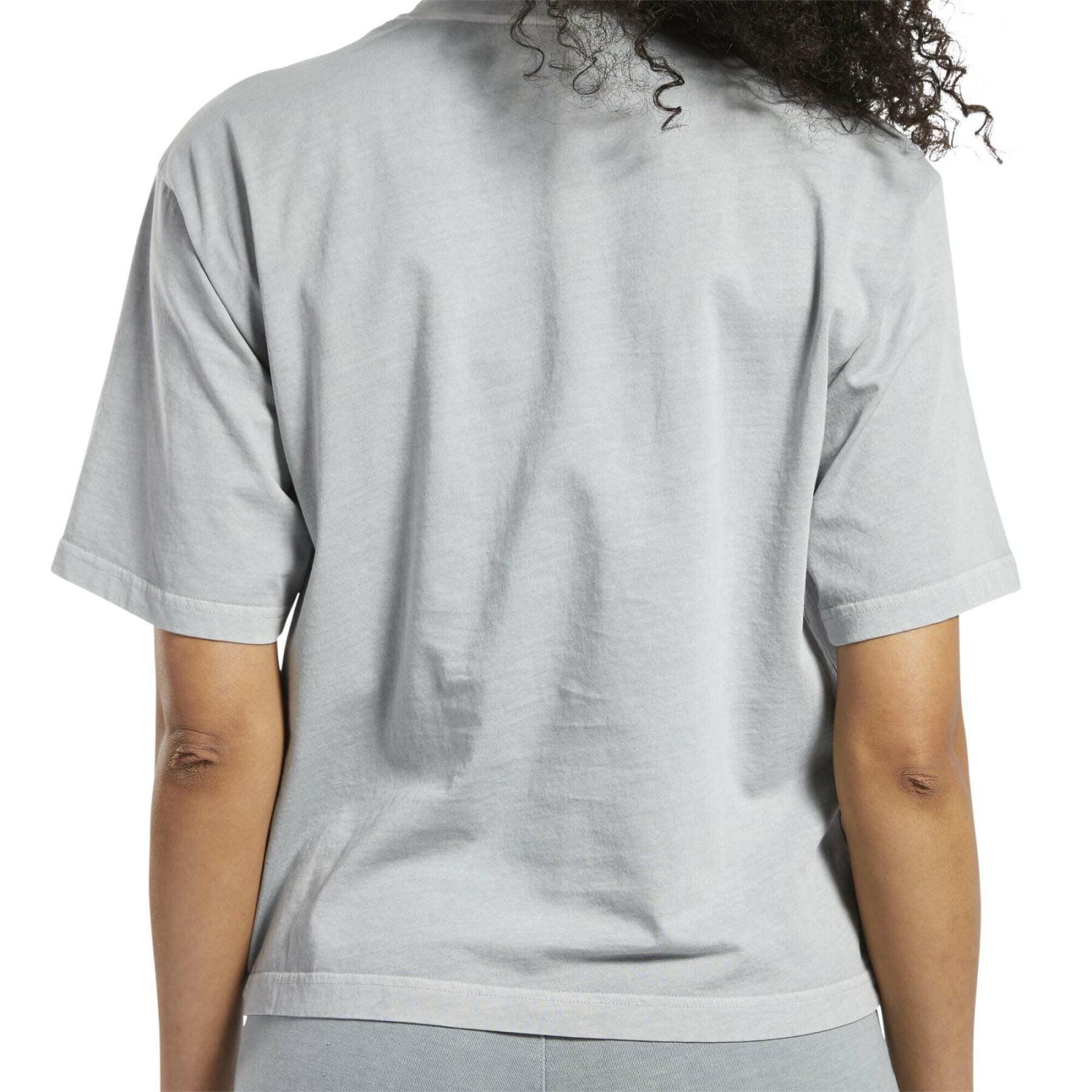 T-shirt donna con taglio dritto a tintura naturale Reebok Classics
