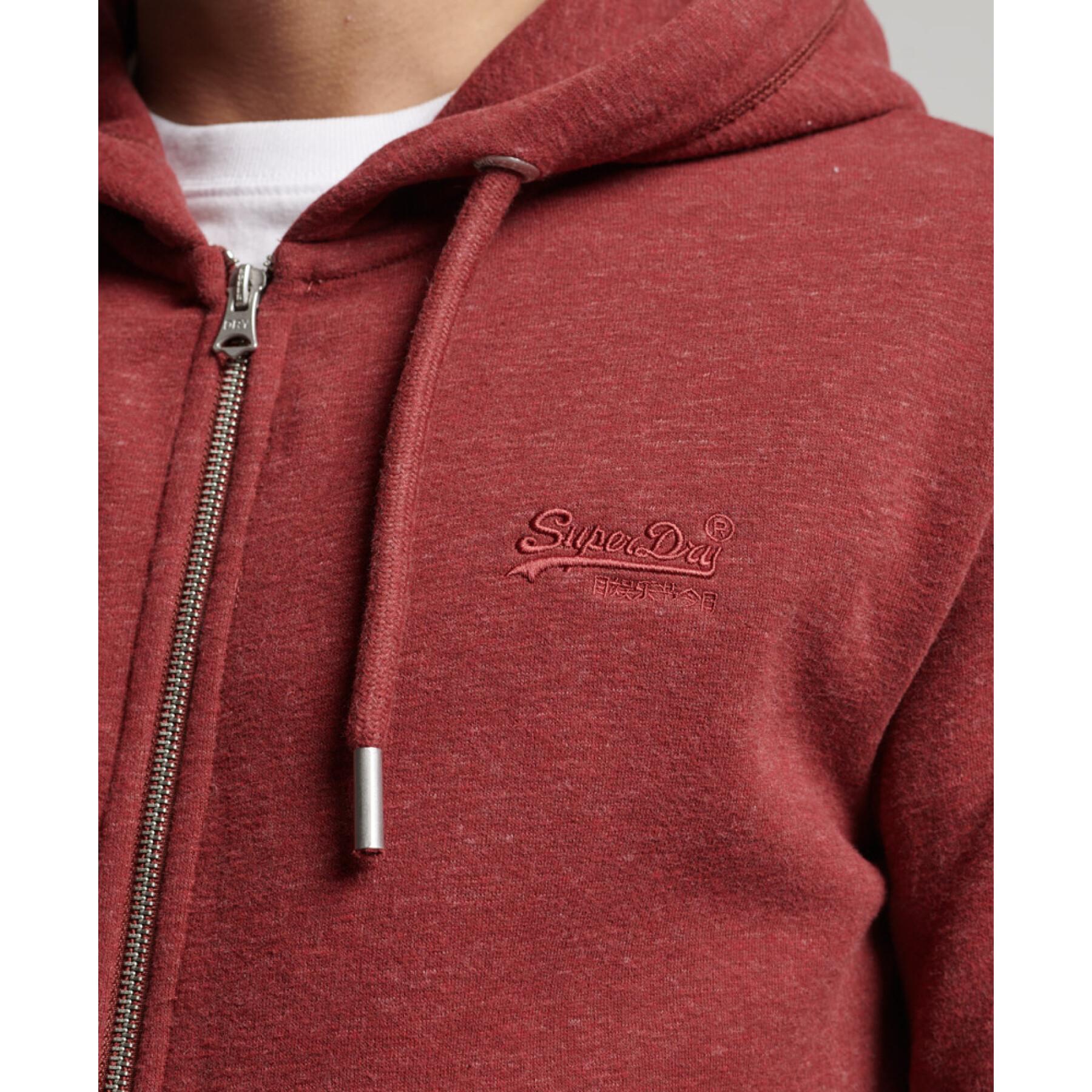 Sweatshirt con cappuccio con zip e ricamo Superdry Vintage Logo