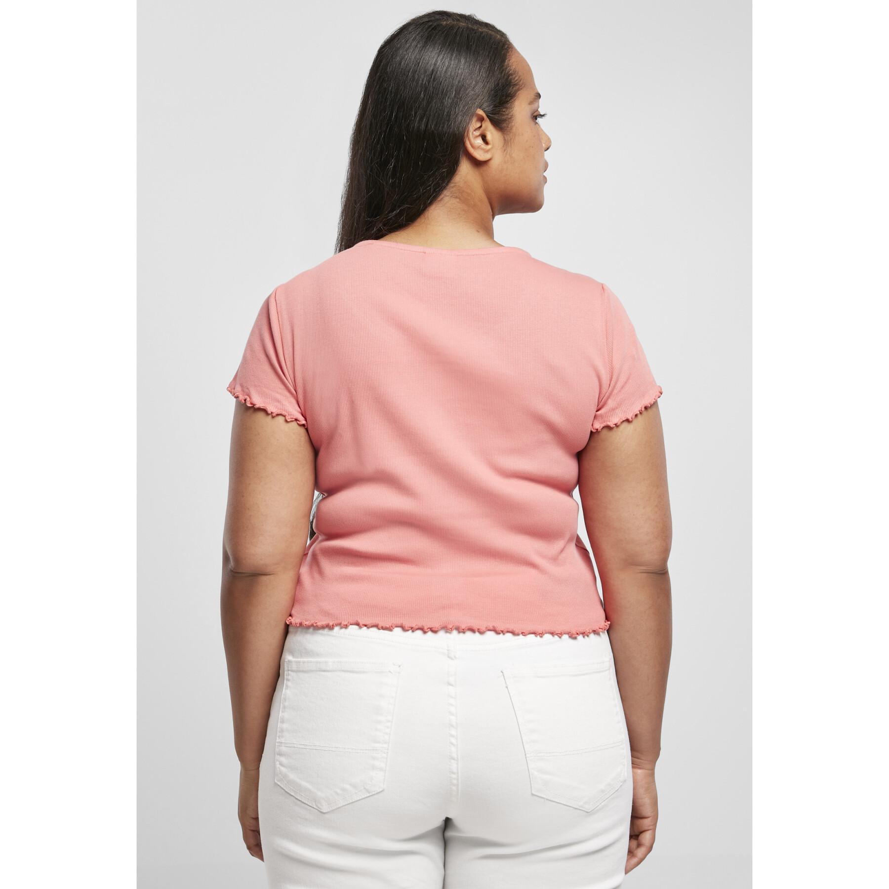 T-shirt donna Urban Classics cropped button up rib