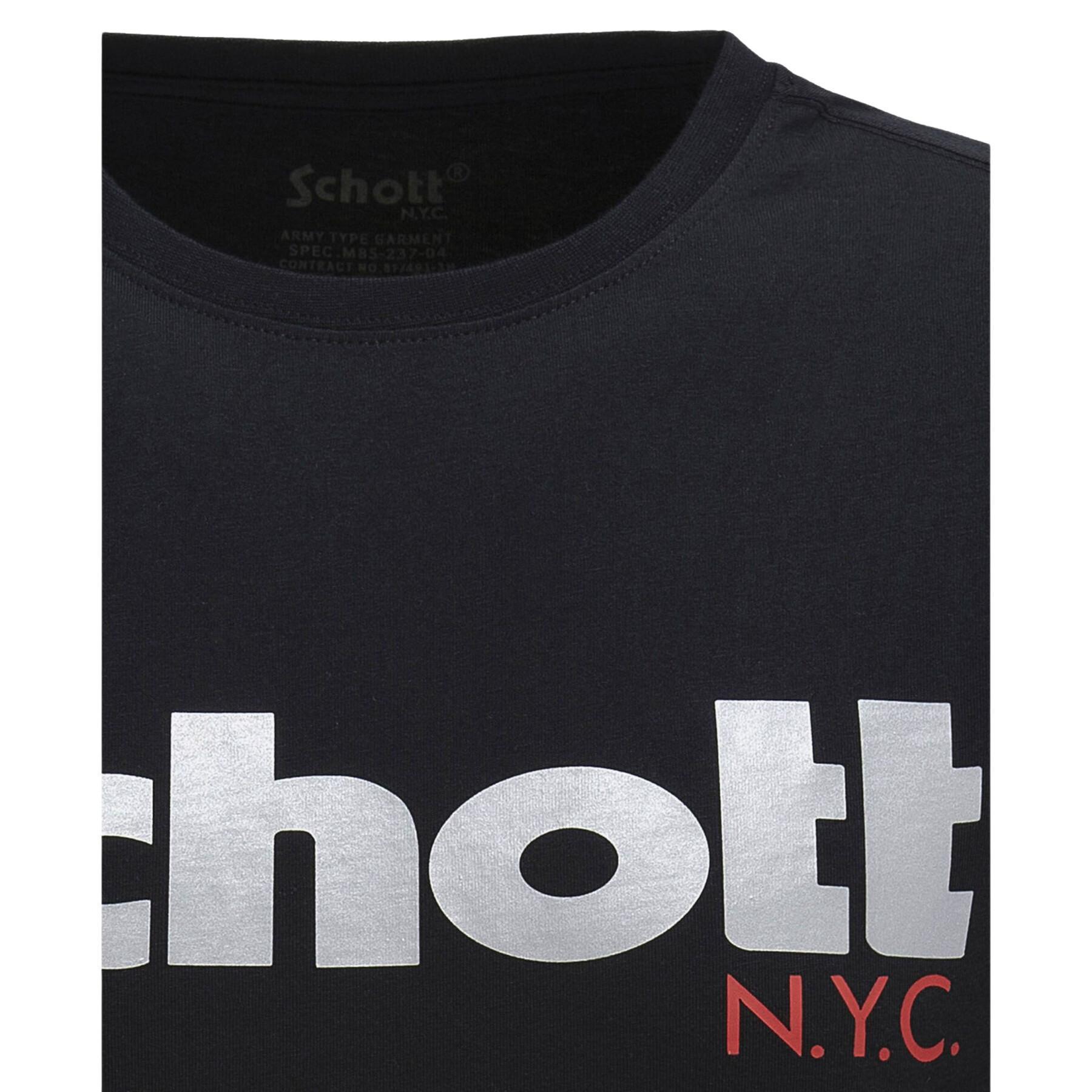 Maglietta a manica corta con grande logo Schott