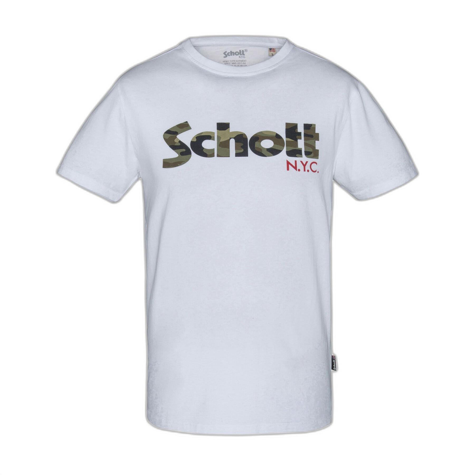Maglietta a manica corta con grande logo Schott