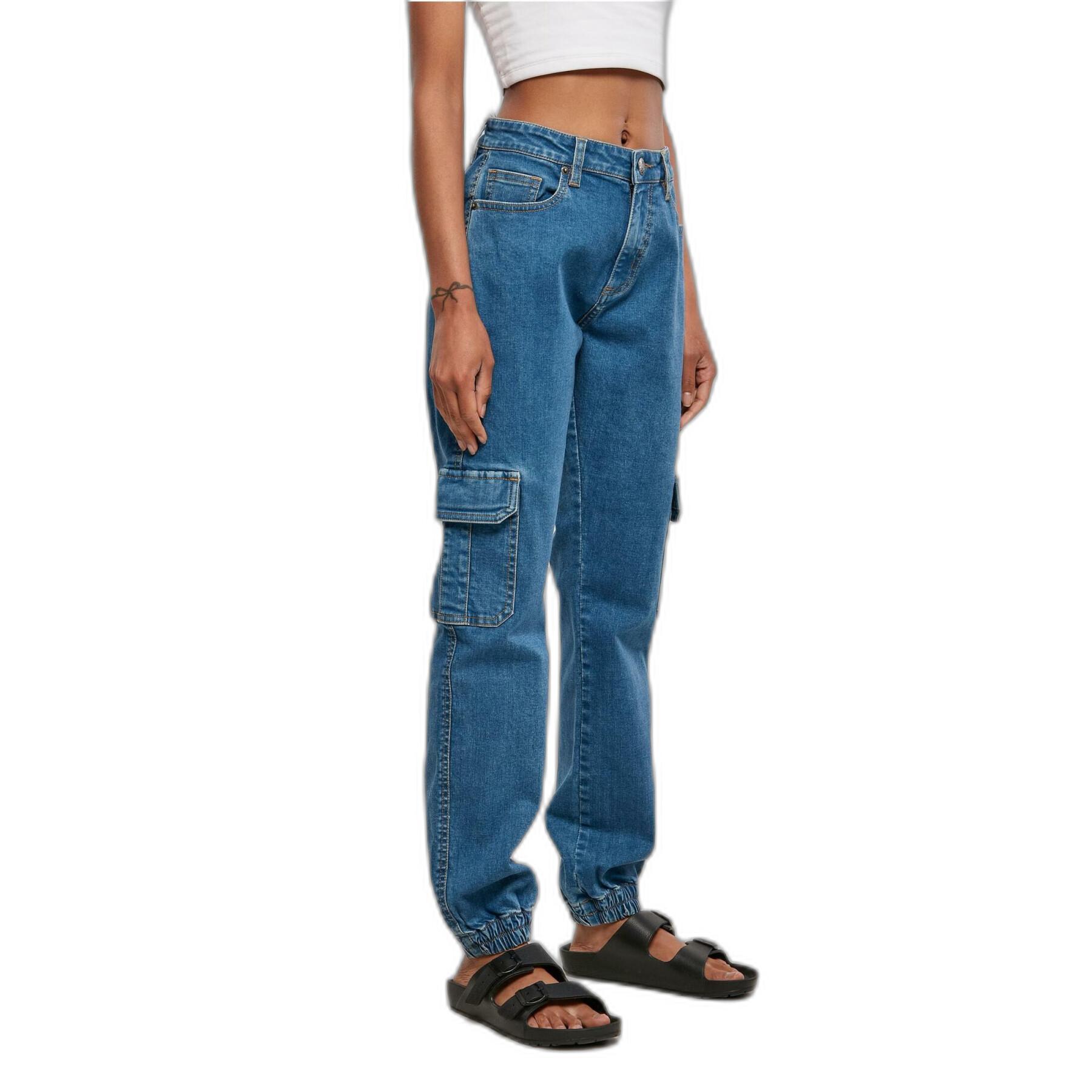 Pantaloni cargo da donna Urban Classics Organic Stretch Denim
