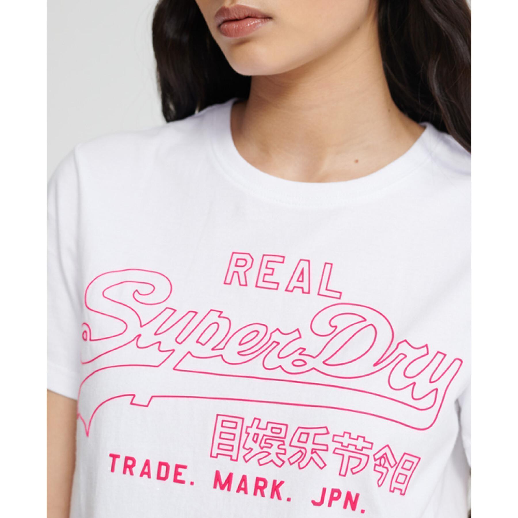 Maglietta con contorno da donna Superdry Vintage Logo Pop