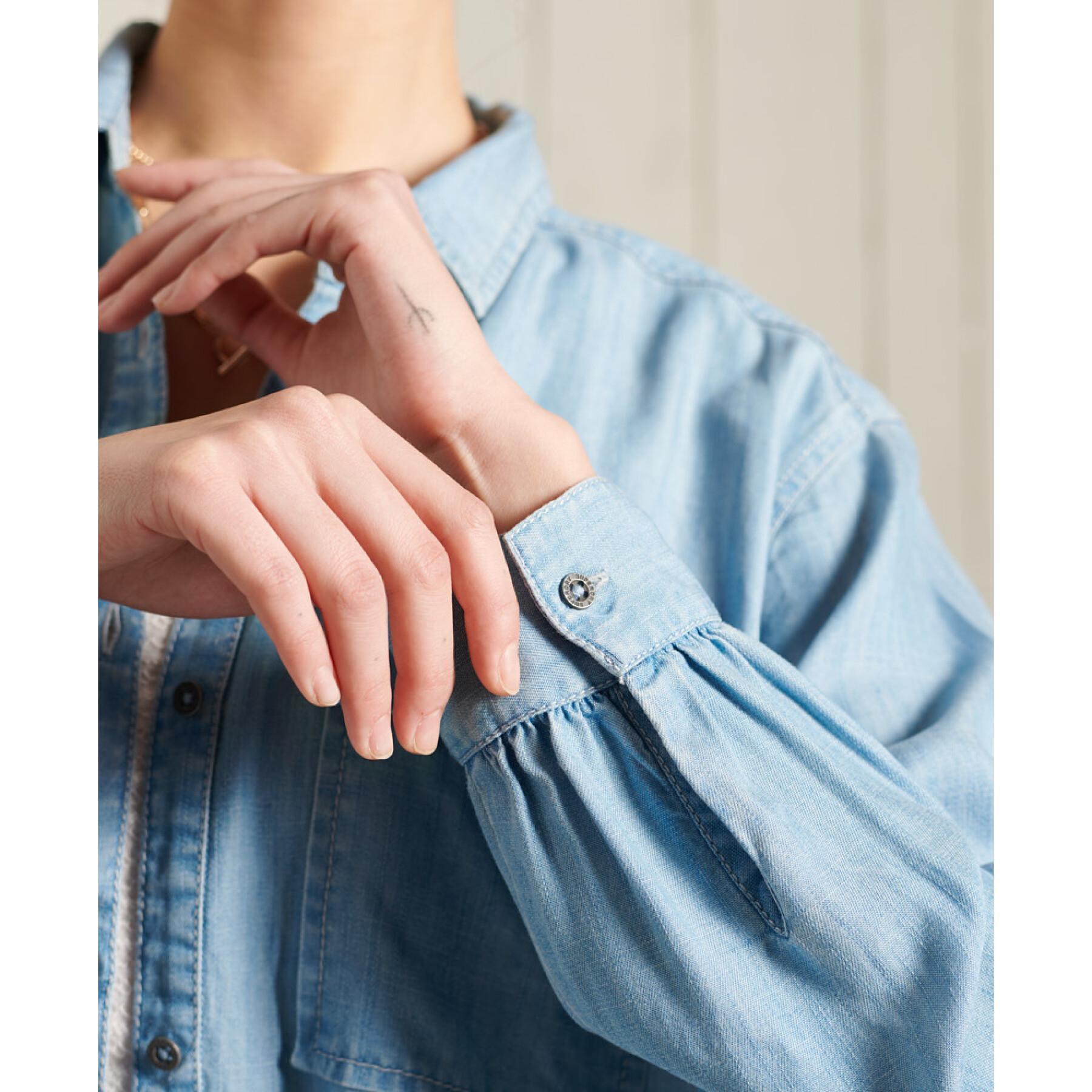 Camicia testurizzata a maniche lunghe Superdry Donna Abbigliamento Camicie Camicie a maniche lunghe 