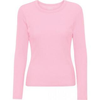 Maglietta a maniche lunghe a coste da donna Colorful Standard Organic flamingo pink