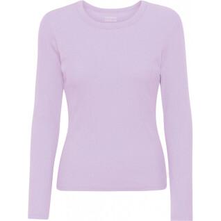 Maglietta a maniche lunghe a coste da donna Colorful Standard Organic soft lavender
