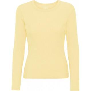 Maglietta a maniche lunghe a coste da donna Colorful Standard Organic soft yellow