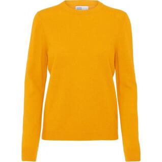 Maglione girocollo in lana da donna Colorful Standard light merino burned yellow