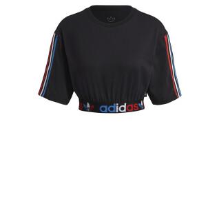 Maglietta da donna adidas Originals Adicolor Primeblue Tricolor Cropped