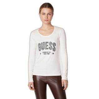 T-shirt donna a maniche lunghe con scollo rotondo Guess Mirela