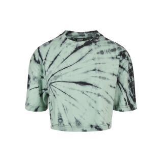 T-shirt donna taglie grandi Urban Classics oversized cropped tie dye