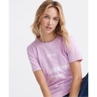 T-shirt da donna in cotone organico Superdry Premium Goods Label