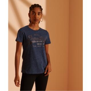 T-shirt con paillettes tono su tono da donna Superdry Vintage Logo