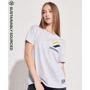 T-shirt donna in ciniglia velluto e cotone organico Superdry Sportstyle
