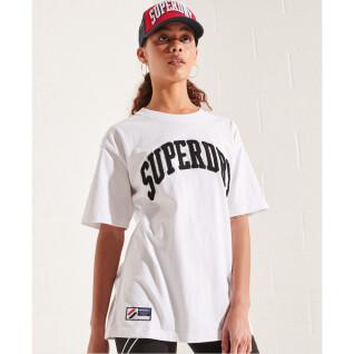 T-shirt tinta unita da donna Superdry Varsity Arch