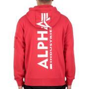 Sweatshirt cerniera stampata con cappuccio sul retro Alpha Industries