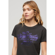 T-shirt donna metallizzata aderente Superdry Workwear