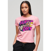T-shirt donna slim-fit fluorescente Superdry Motor