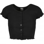 T-shirt donna Urban Classics cropped button up rib