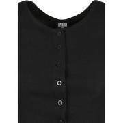 Maglietta da donna Urban Classics cropped button up rib-grandes tailles