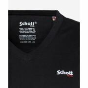 Maglietta con scollo a V piccolo logo Schott casual