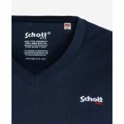 Maglietta con scollo a V piccolo logo Schott casual