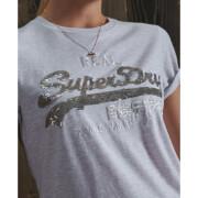 Maglietta con paillettes da donna Superdry Vintage Logo